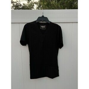 Revel Stretch Scrubs Top Black Short Sleeve